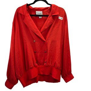 ANDREA GAYLLE WOMEN BLOUSE COLOR RED SIZE 18 LONG SLEEVE